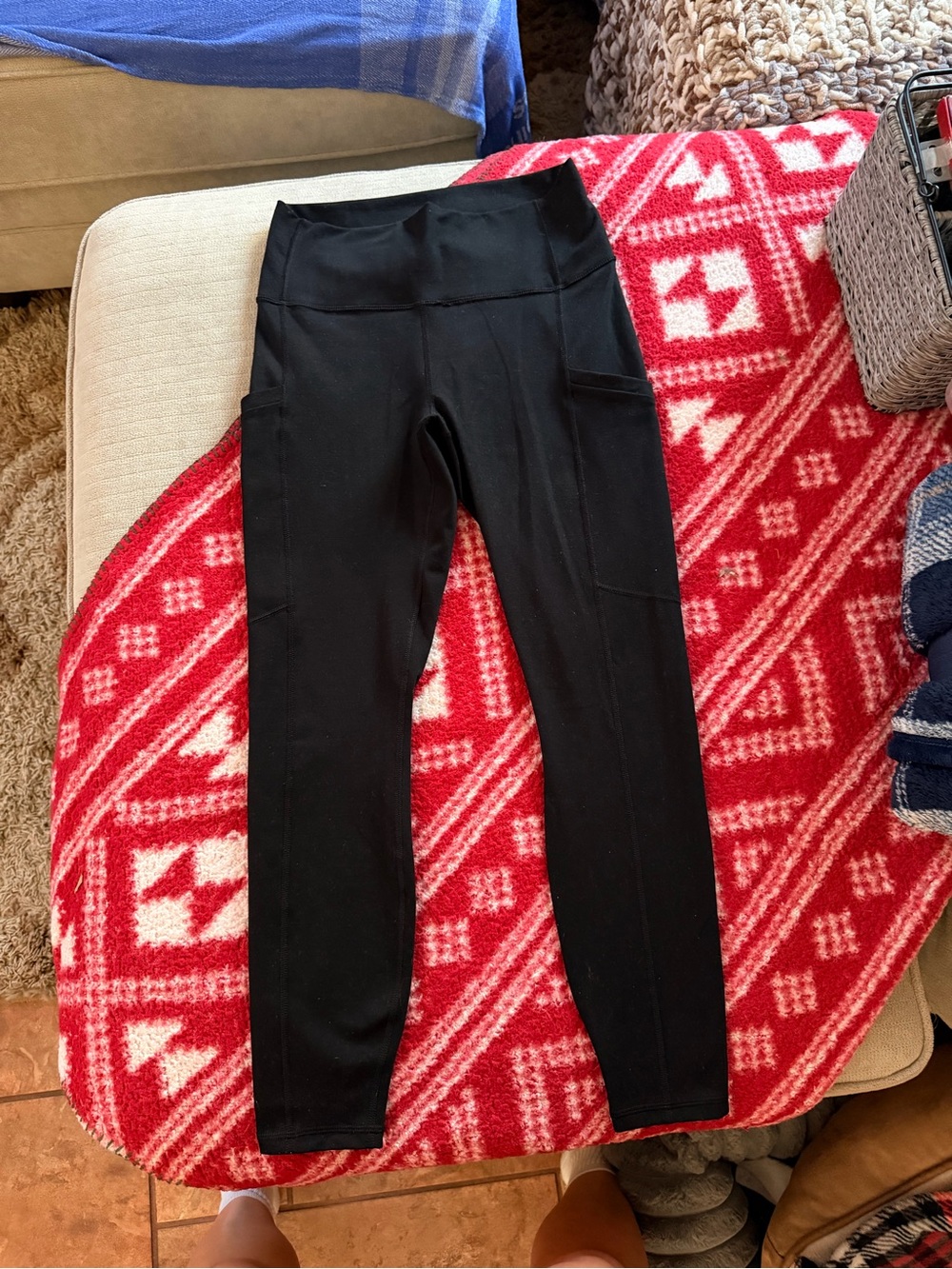 Fabletics Black Leggings with Side Pockets